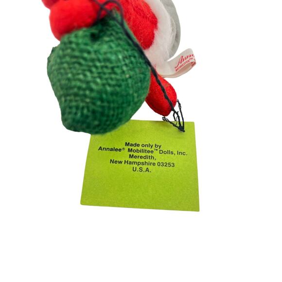 ANNALEE Doll Christmas Mouse Santa Claus w/Toy Burlap Bag w/Tag, Vintage 1965-67 - Picture 9 of 9